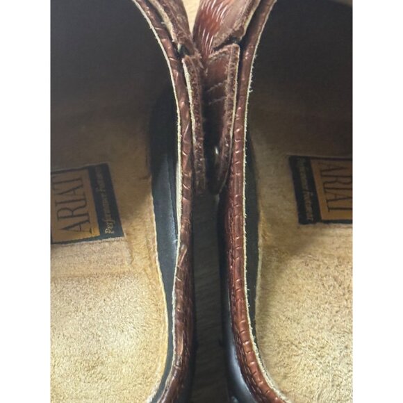 ARIAT STYLE 94024 WOMEN'S 7B WOVEN RATTAN LEATER STRAP MULES - Picture 10 of 11